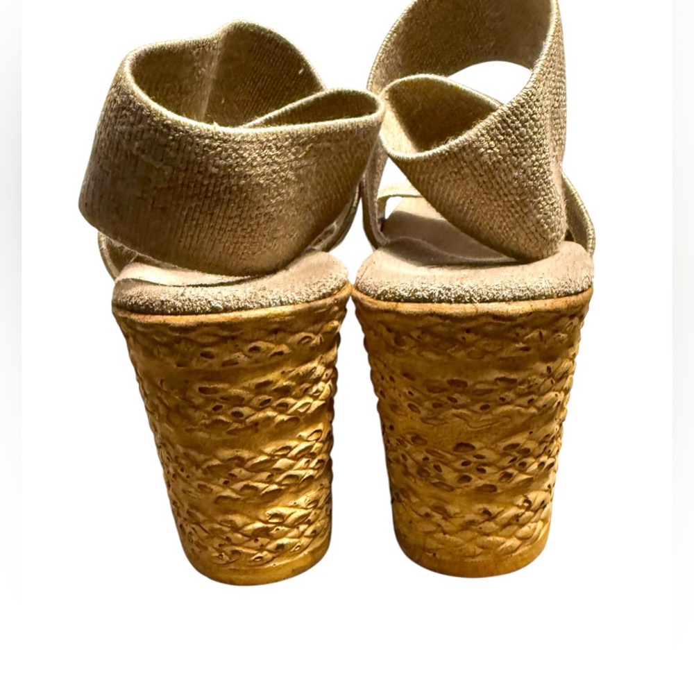 CHARLESTON SHOE CO. Beige Wedge Sandals - Picture 8 of 11